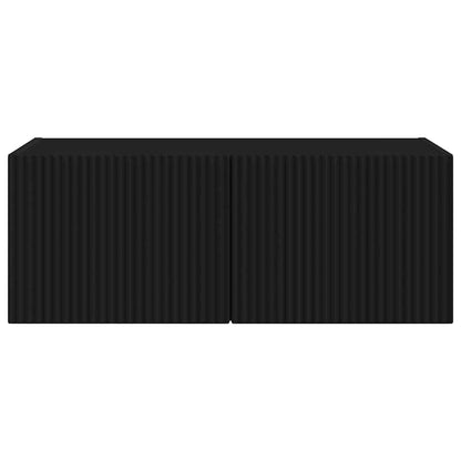 TV Wall Cabinet Black 78.5 x 31 x 29.5 cm Engineered Wood