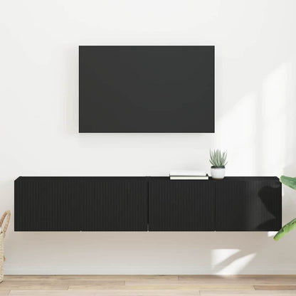 TV Wall Cabinet 2 pcs Black 78.5 x 31 x 29.5 cm Engineered Wood