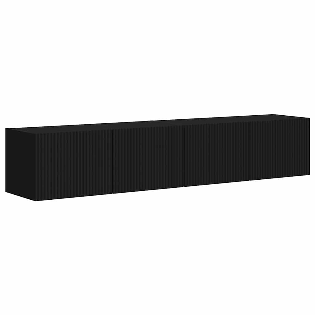 TV Wall Cabinet 2 pcs Black 78.5 x 31 x 29.5 cm Engineered Wood