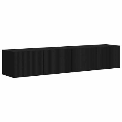 TV Wall Cabinet 2 pcs Black 78.5 x 31 x 29.5 cm Engineered Wood