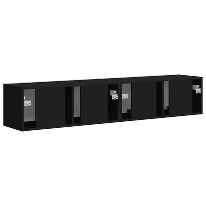 TV Wall Cabinet 2 pcs Black 78.5 x 31 x 29.5 cm Engineered Wood