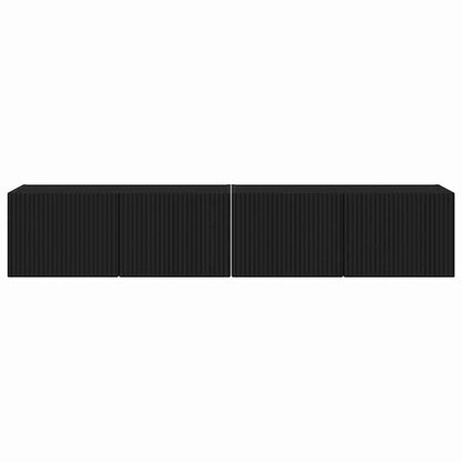 TV Wall Cabinet 2 pcs Black 78.5 x 31 x 29.5 cm Engineered Wood