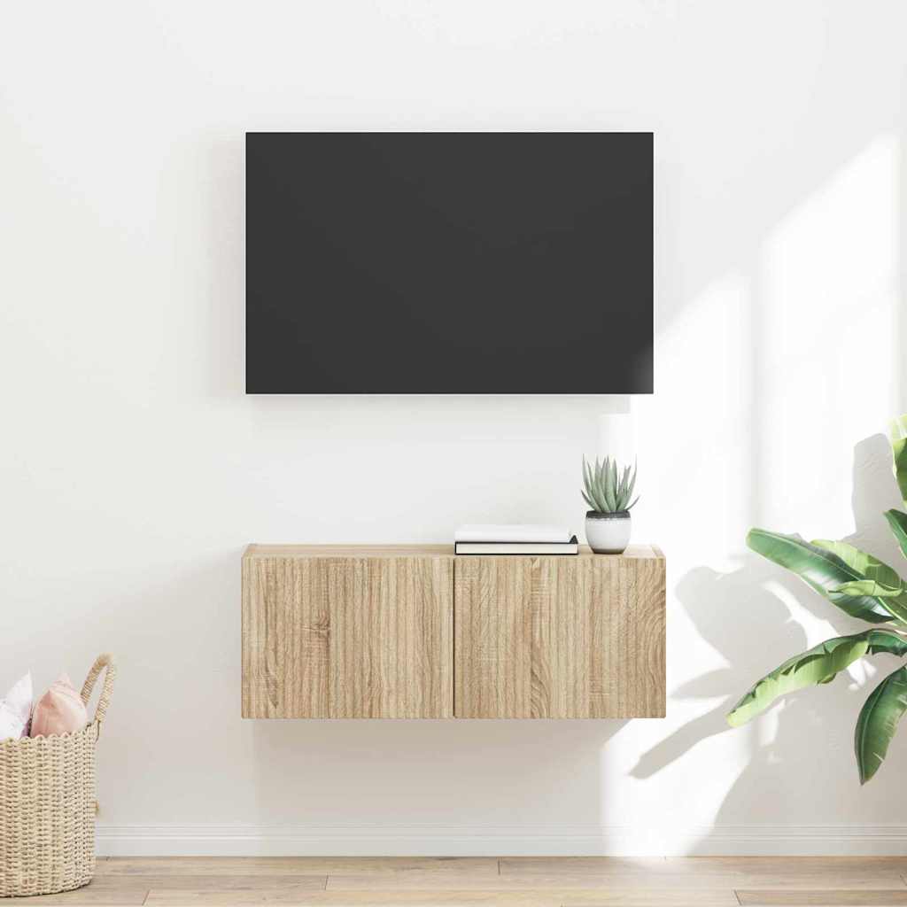 TV Wall Cabinet Sonoma 78.5 x 31 x 29.5 cm Engineered Wood