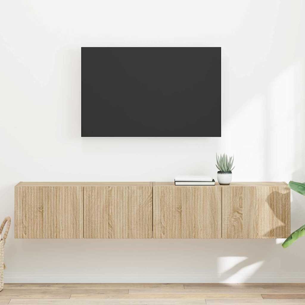 TV Wall Cabinet Wall-mounted 2 pcs Sonoma 78.5 x 31 x 29.5 cm