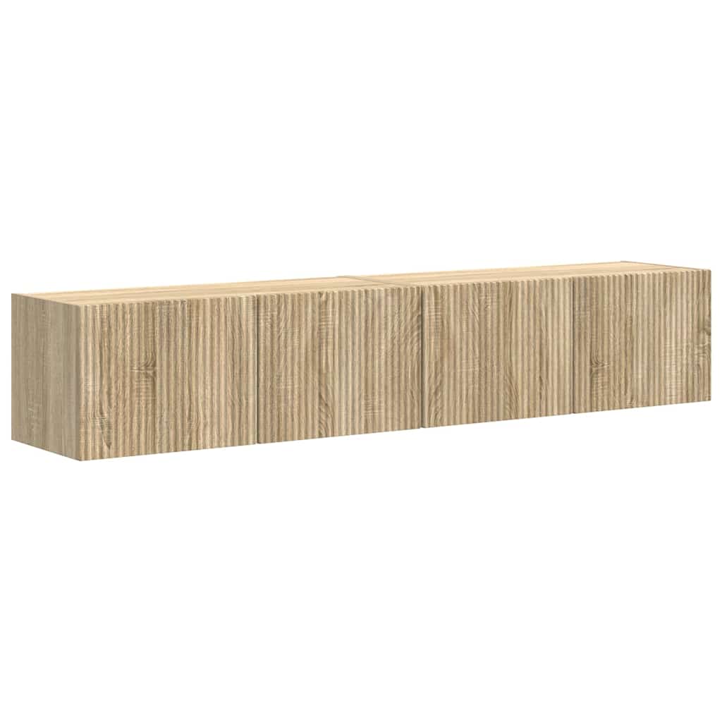 TV Wall Cabinet Wall-mounted 2 pcs Sonoma 78.5 x 31 x 29.5 cm