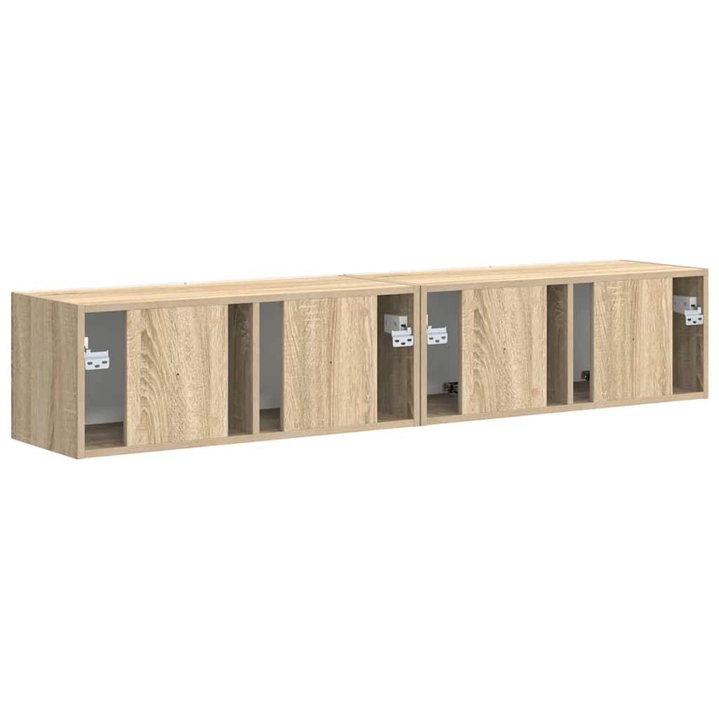 TV Wall Cabinet Wall-mounted 2 pcs Sonoma 78.5 x 31 x 29.5 cm