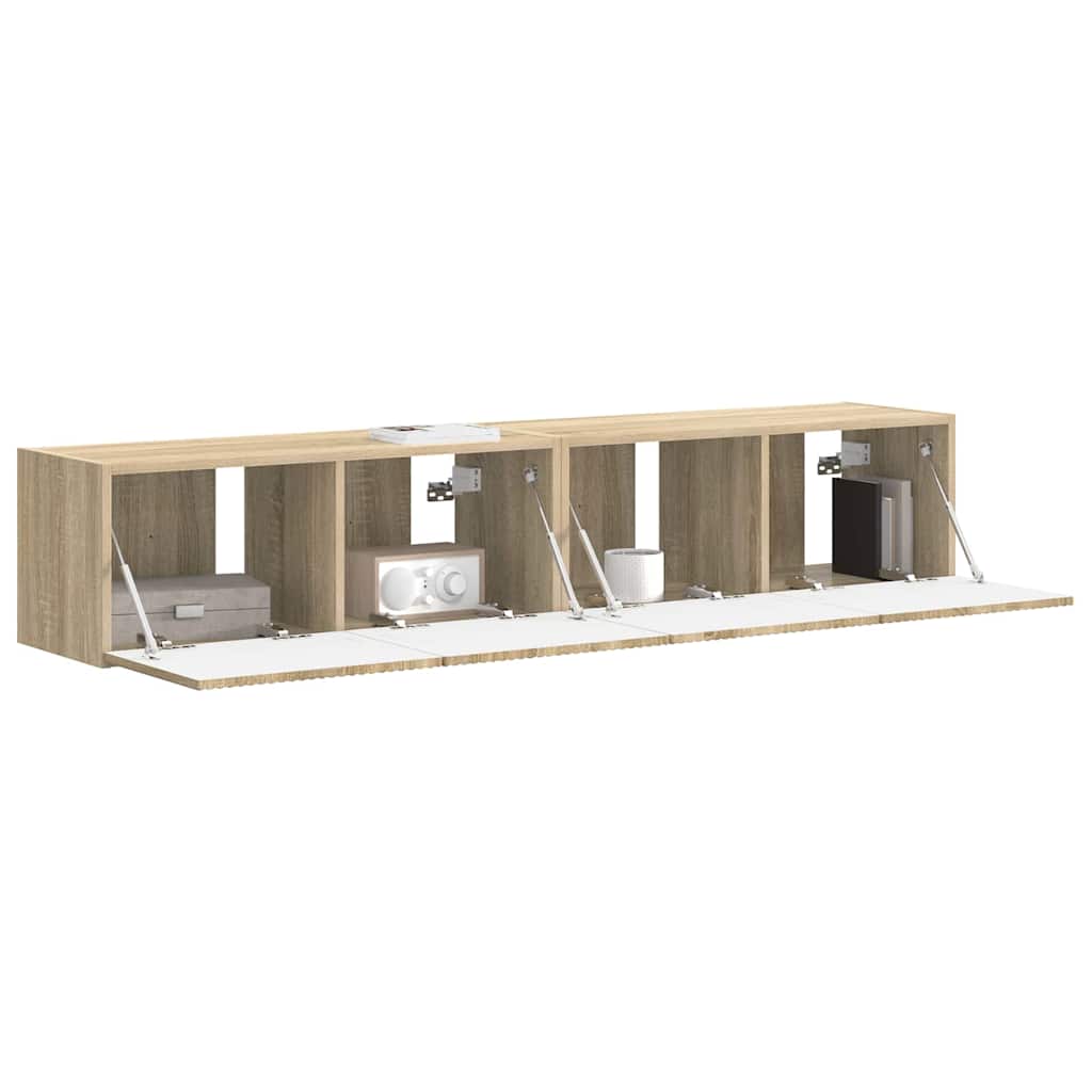 TV Wall Cabinet Wall-mounted 2 pcs Sonoma 78.5 x 31 x 29.5 cm