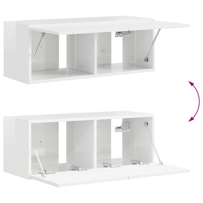 TV Wall Cabinet Gloss White 78.5 x 31 x 29.5 cm Engineered Wood