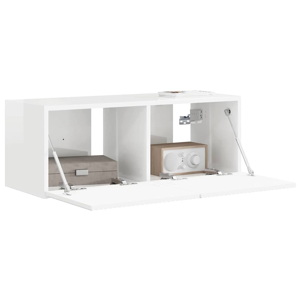 TV Wall Cabinet Gloss White 78.5 x 31 x 29.5 cm Engineered Wood