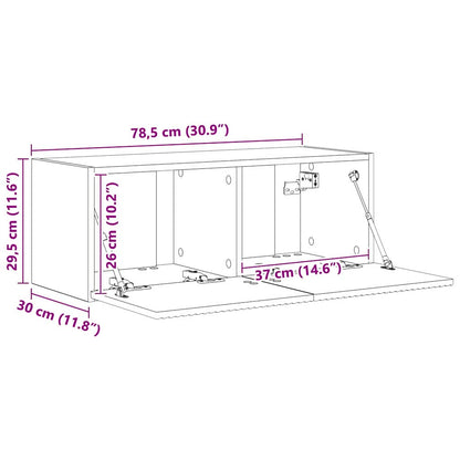 TV Wall Cabinet Gloss White 78.5 x 31 x 29.5 cm Engineered Wood