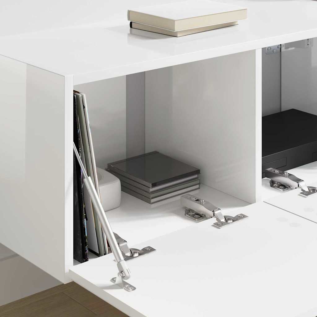 TV Wall Cabinet 2 pcs Gloss White 78.5 x 31 x 29.5 cm