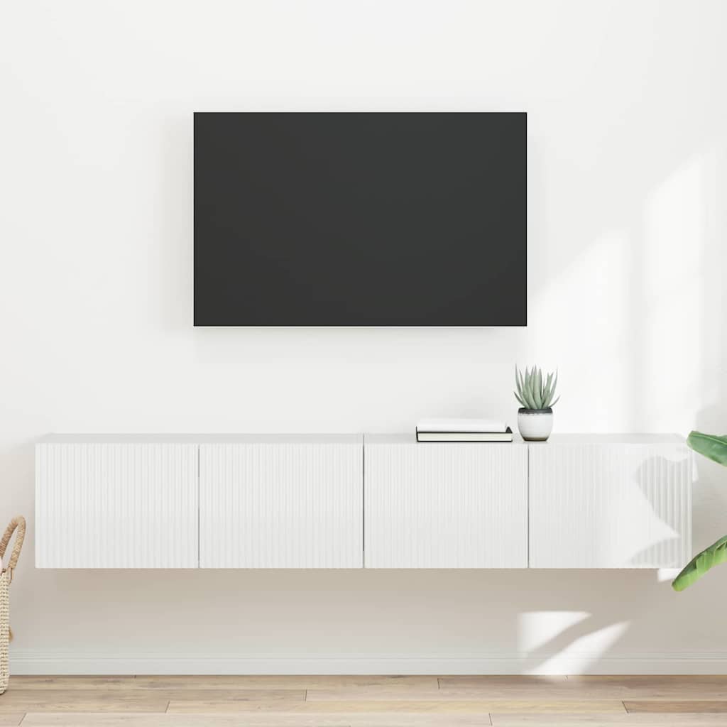 TV Wall Cabinet 2 pcs Gloss White 78.5 x 31 x 29.5 cm