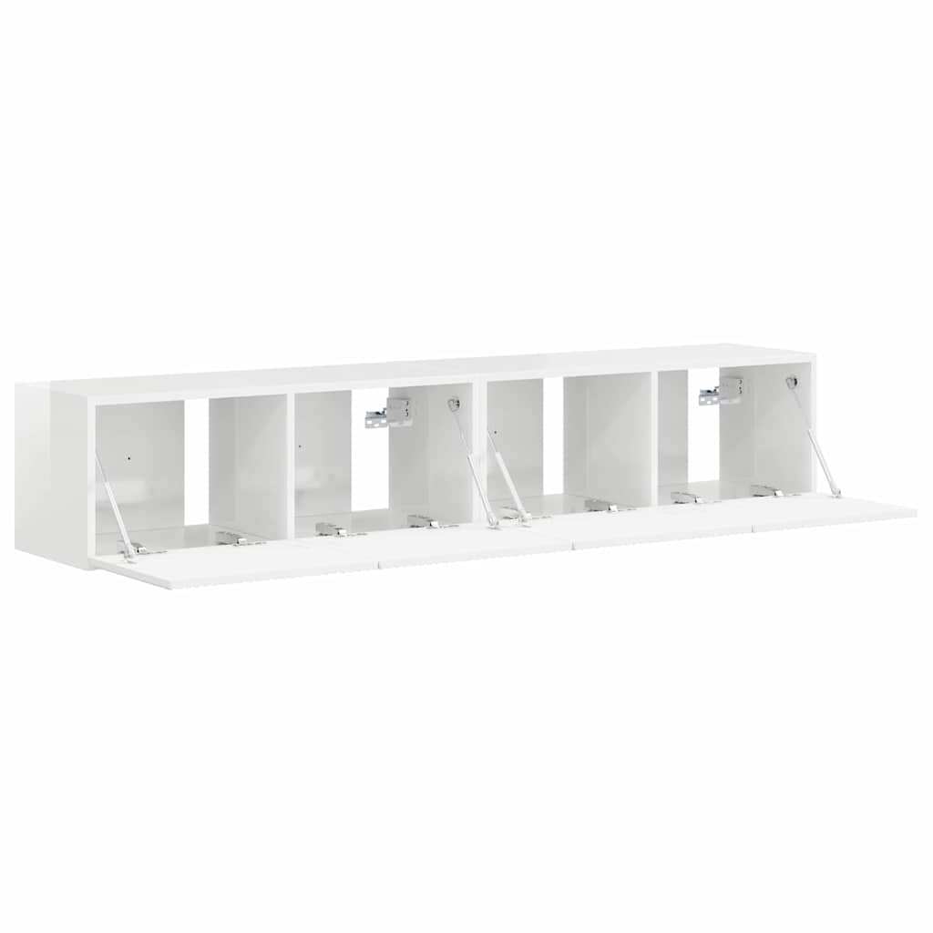 TV Wall Cabinet 2 pcs Gloss White 78.5 x 31 x 29.5 cm