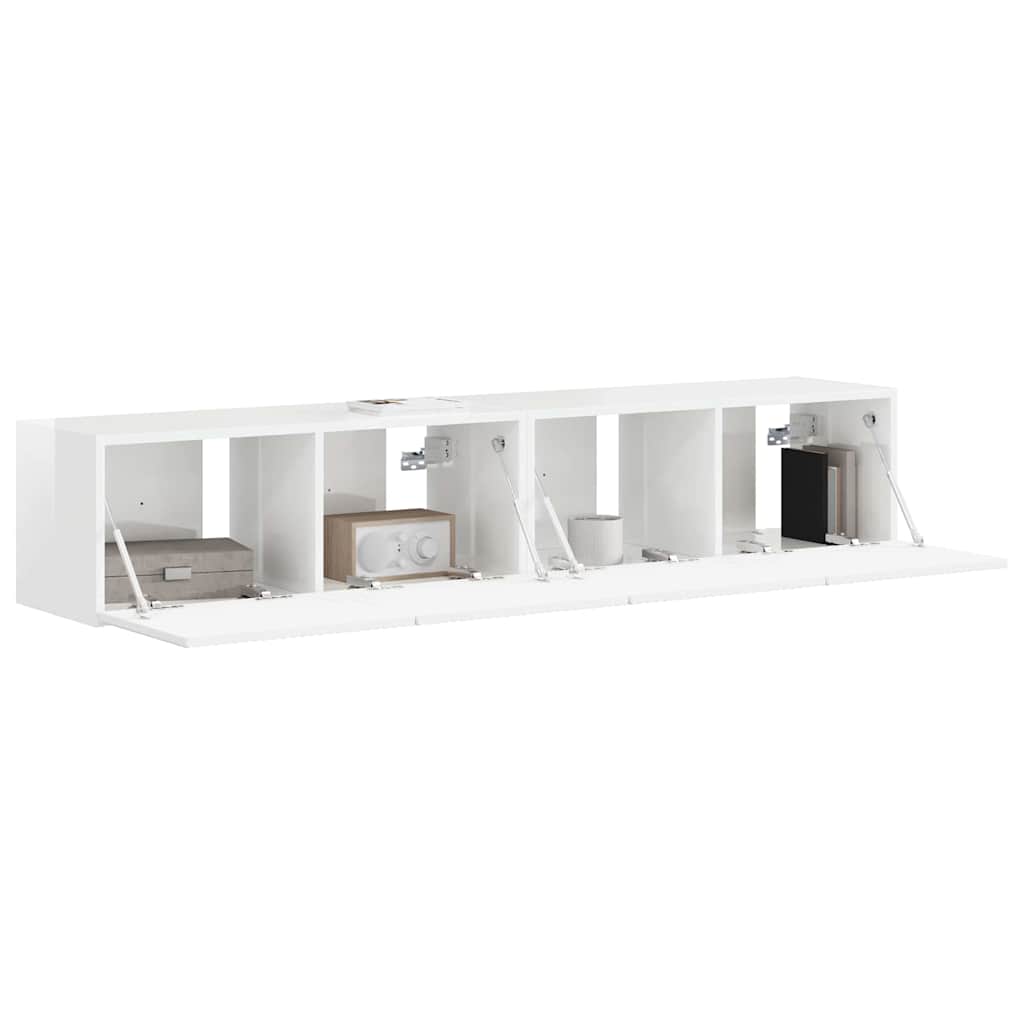 TV Wall Cabinet 2 pcs Gloss White 78.5 x 31 x 29.5 cm