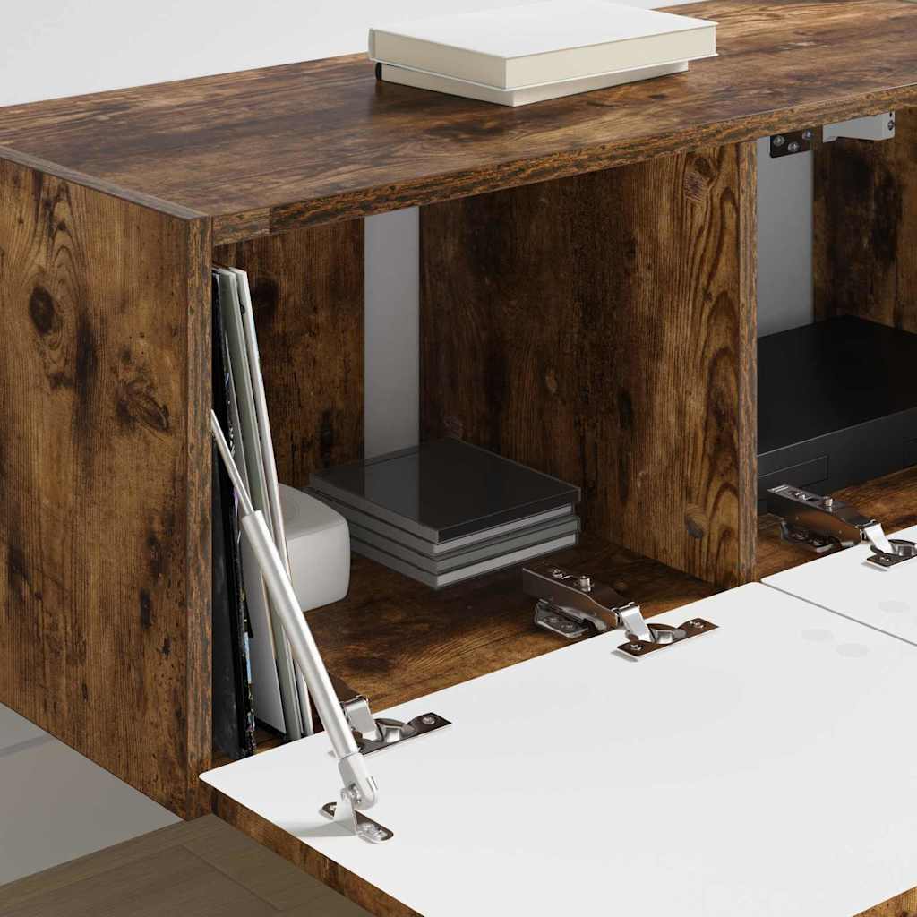 TV Wall Cabinet Smoked Oak 78.5 x 31 x 29.5 cm Engineered Wood