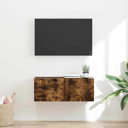 TV Wall Cabinet Smoked Oak 78.5 x 31 x 29.5 cm Engineered Wood