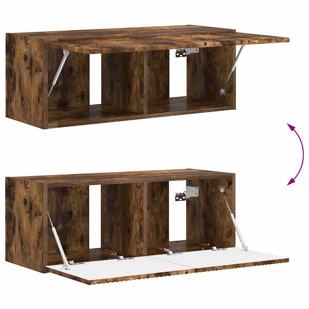 TV Wall Cabinet Smoked Oak 78.5 x 31 x 29.5 cm Engineered Wood