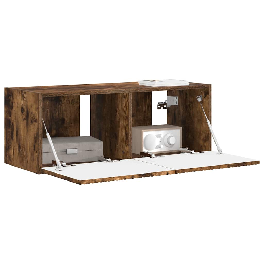 TV Wall Cabinet Smoked Oak 78.5 x 31 x 29.5 cm Engineered Wood