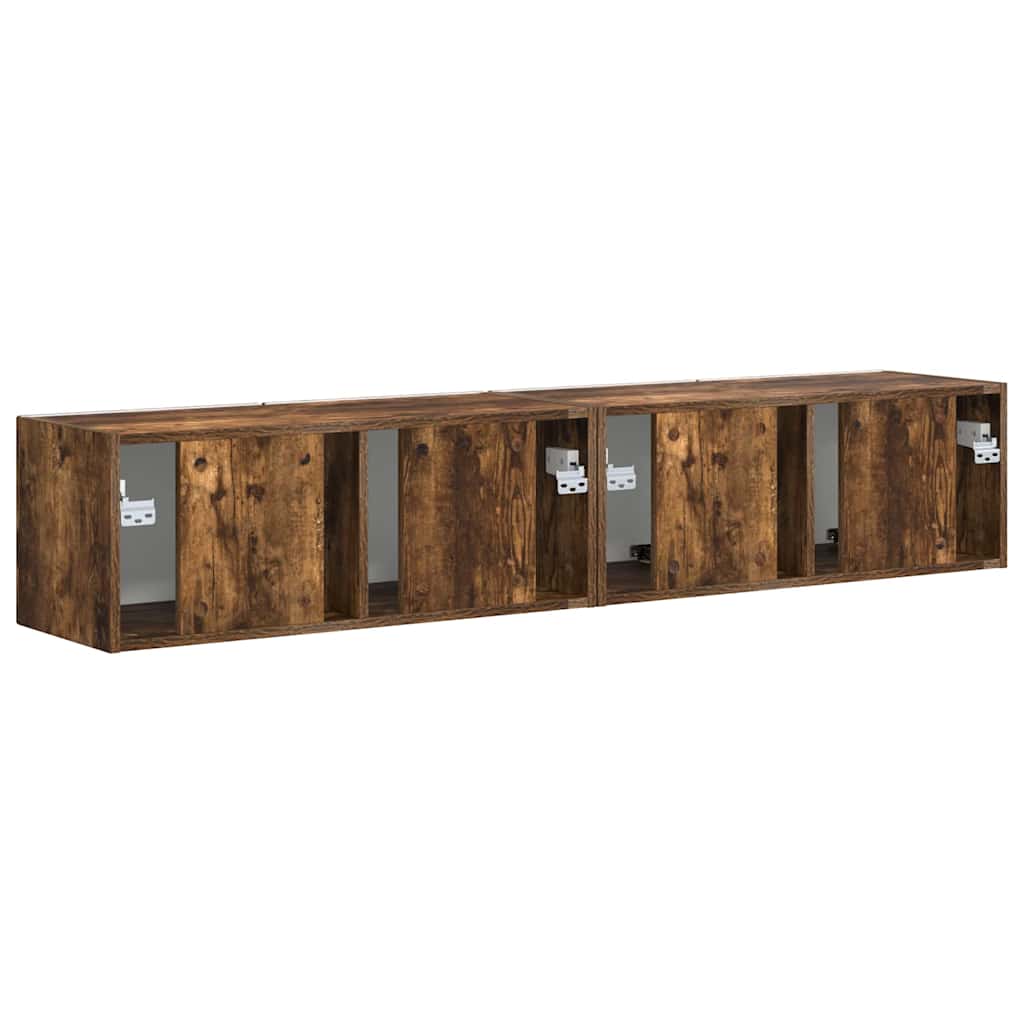TV Wall Cabinet 2 pcs Smoked Oak 78.5 x 31 x 29.5 cm