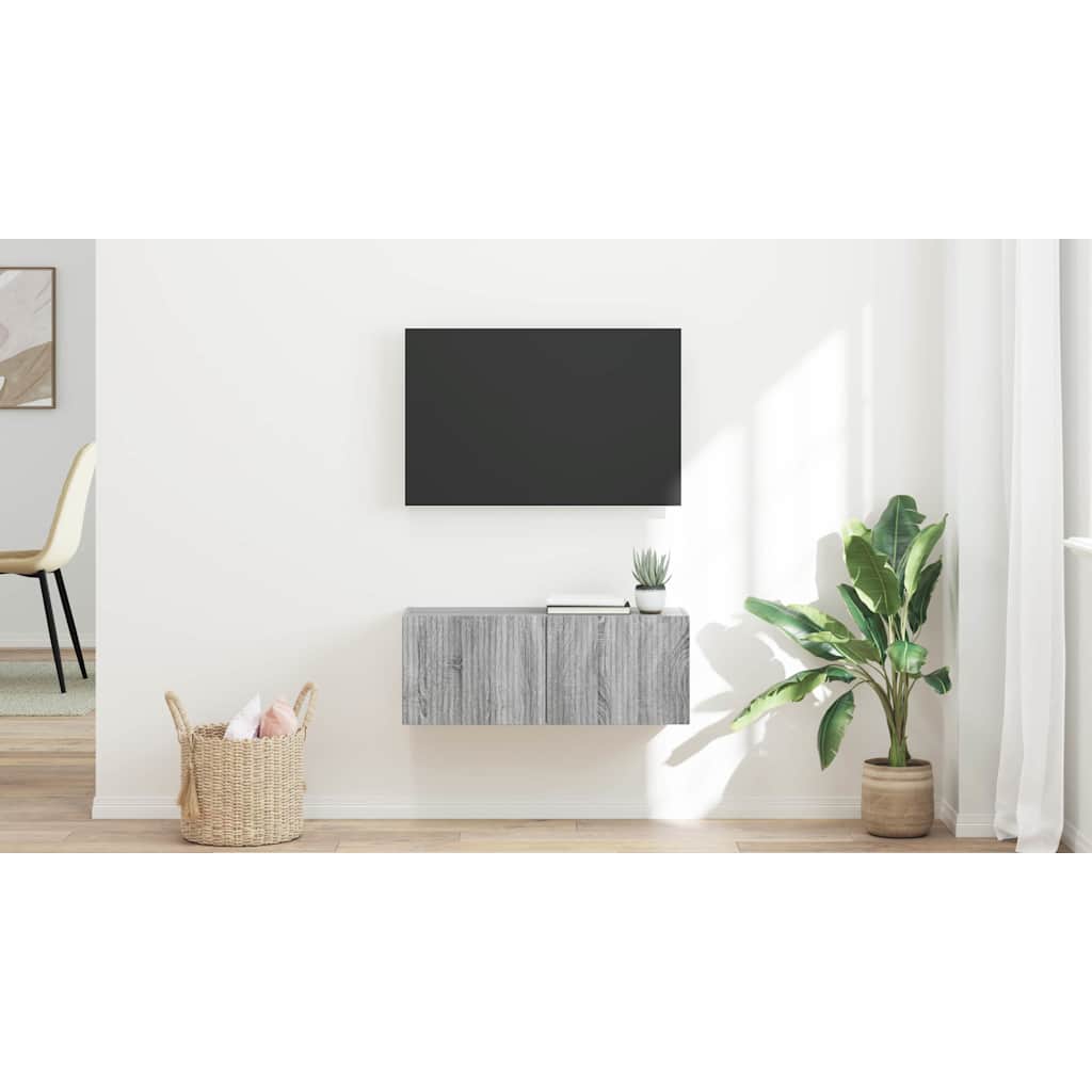 TV Wall Cabinet Grey Sonoma 78.5 x 31 x 29.5 cm Engineered Wood