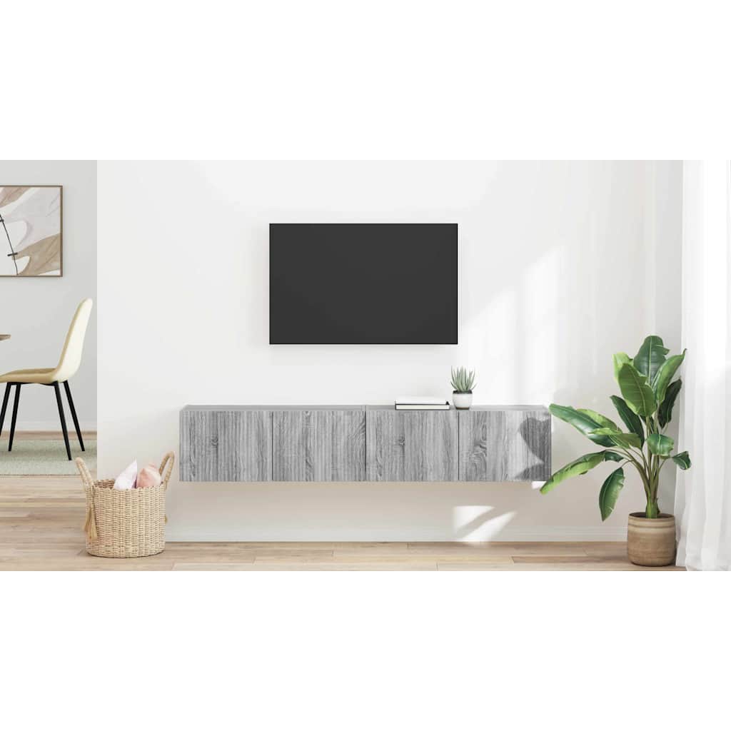 TV Wall Cabinet 2 pcs Grey Sonoma 78.5 x 31 x 29.5 cm