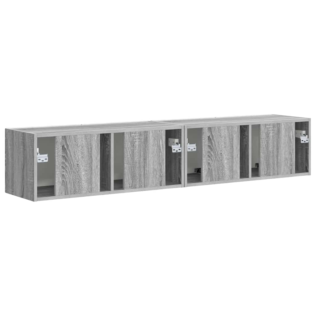 TV Wall Cabinet 2 pcs Grey Sonoma 78.5 x 31 x 29.5 cm