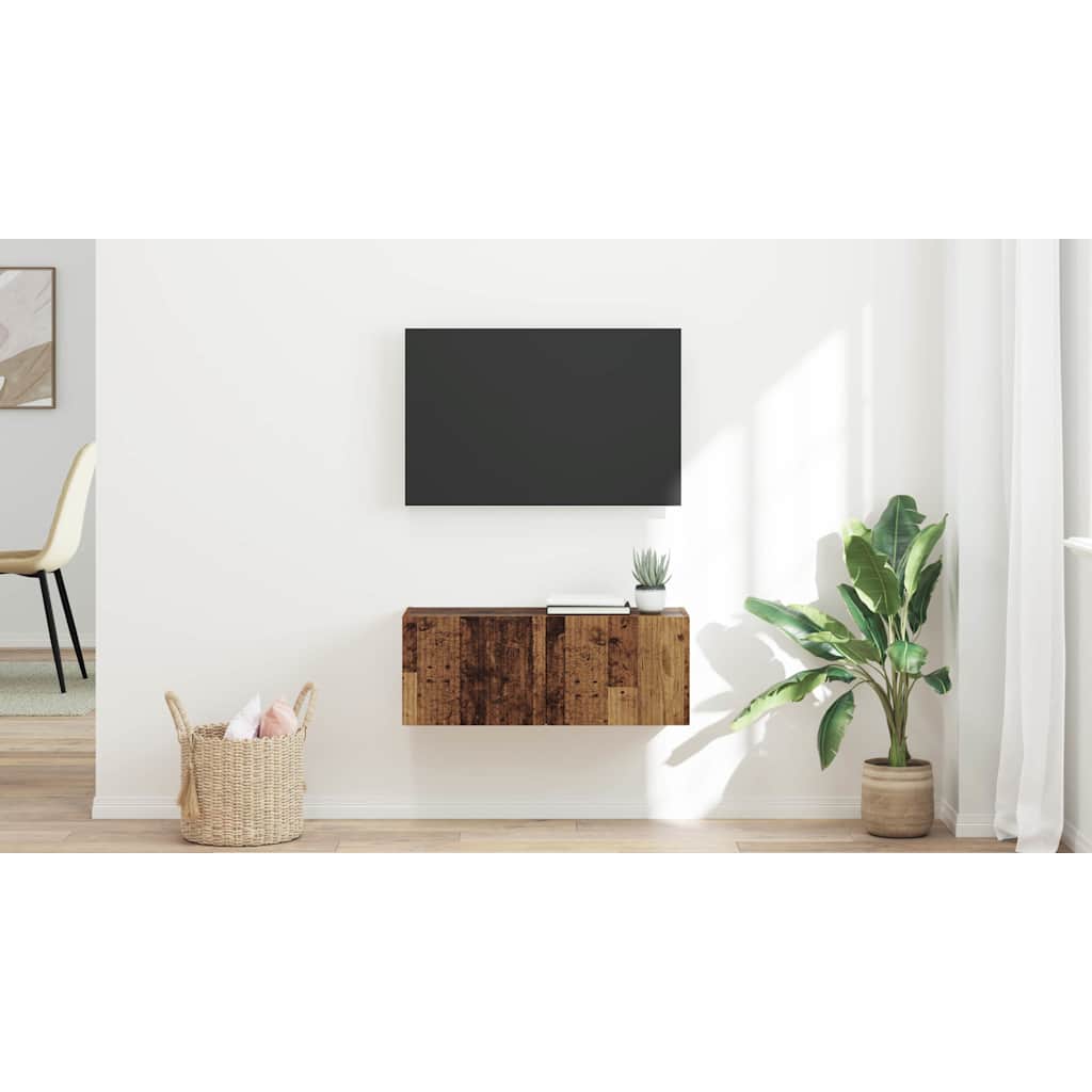 TV Wall Cabinet Old Wood 78.5 x 31 x 29.5 cm Engineered Wood