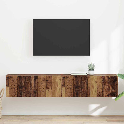 TV Wall Cabinet Wall-mounted 2 pcs Old Wood 78.5 x 31 x 29.5 cm