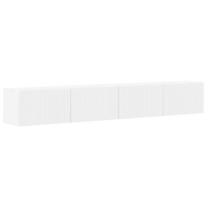 TV Wall Cabinet 2 pcs White Engineered Wood