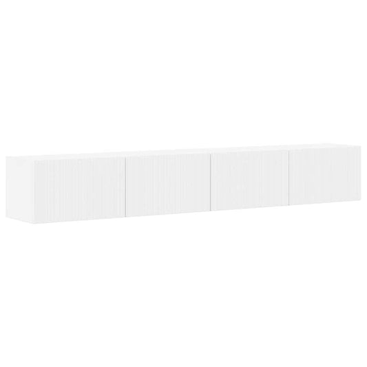 TV Wall Cabinet 2 pcs White Engineered Wood