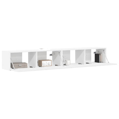 TV Wall Cabinet 2 pcs White Engineered Wood