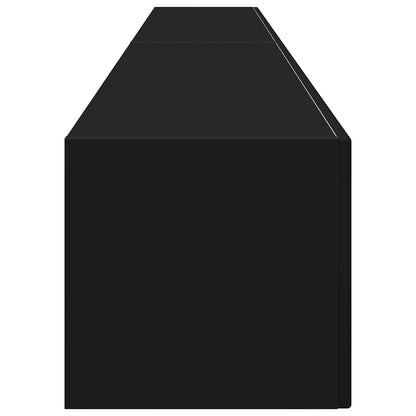 TV Wall Cabinet 2 pcs Black Engineered Wood