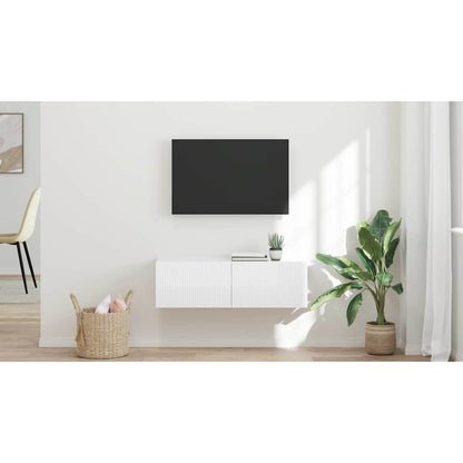 TV Wall Cabinet Gloss White 98 x 31 x 29.5 cm Engineered Wood