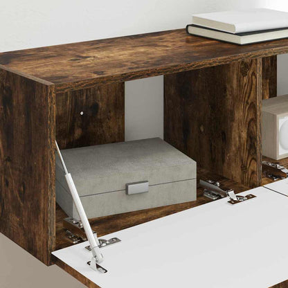 TV Wall Cabinet Smoked Oak 98 x 31 x 29.5 cm Engineered Wood