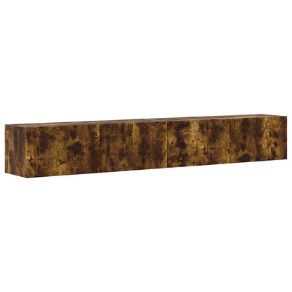 TV Wall Cabinet Wall-mounted 2 pcs Smoked Oak 98 x 31 x 29.5 cm