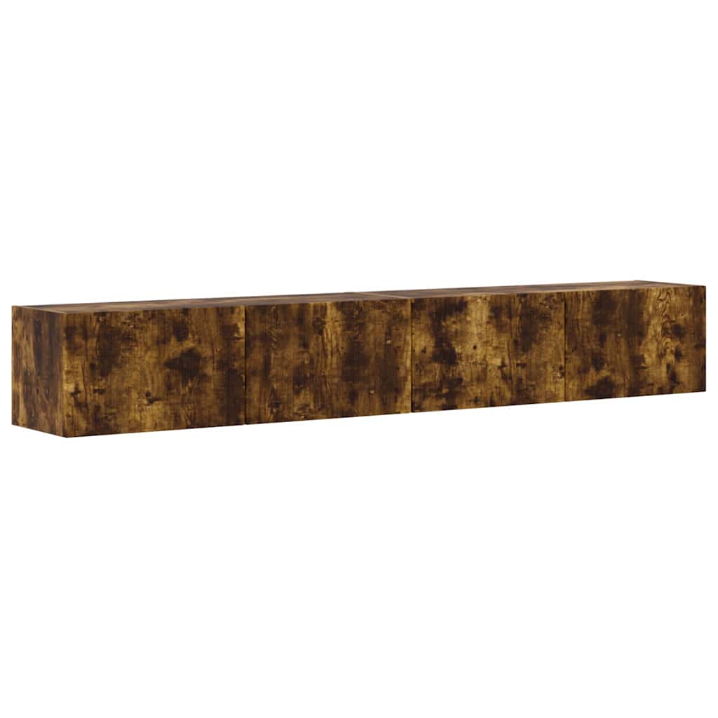 TV Wall Cabinet Wall-mounted 2 pcs Smoked Oak 98 x 31 x 29.5 cm