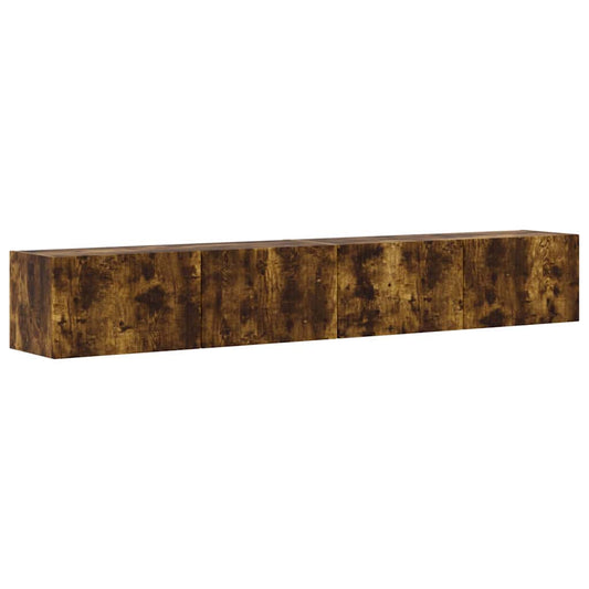 TV Wall Cabinet Wall-mounted 2 pcs Smoked Oak 98 x 31 x 29.5 cm
