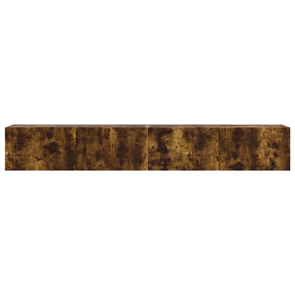 TV Wall Cabinet Wall-mounted 2 pcs Smoked Oak 98 x 31 x 29.5 cm