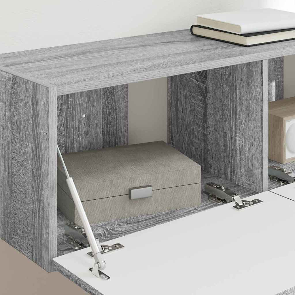 TV Wall Cabinet Grey Sonoma 98 x 31 x 29.5 cm Engineered Wood