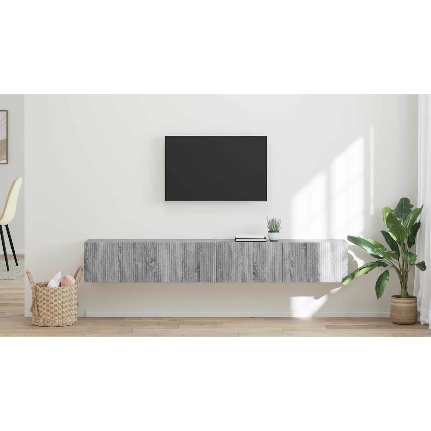 TV Wall Cabinet 2 pcs Grey Sonoma 98 x 31 x 29.5 cm