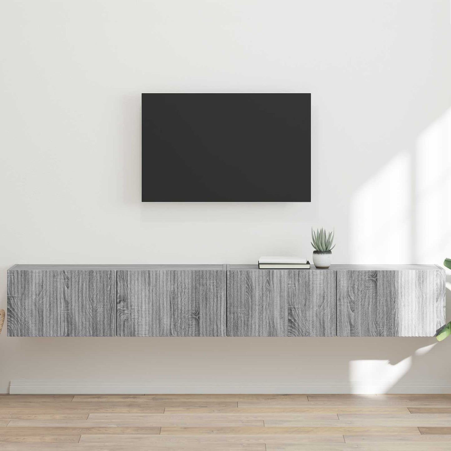 TV Wall Cabinet 2 pcs Grey Sonoma 98 x 31 x 29.5 cm