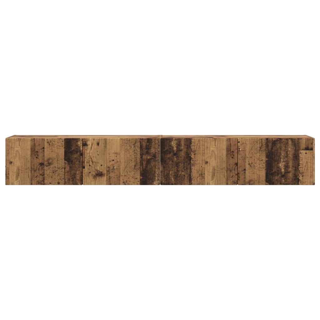 TV Wall Cabinet Wall-mounted 2 pcs Old Wood 98 x 31 x 29.5 cm