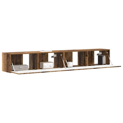 TV Wall Cabinet Wall-mounted 2 pcs Old Wood 98 x 31 x 29.5 cm