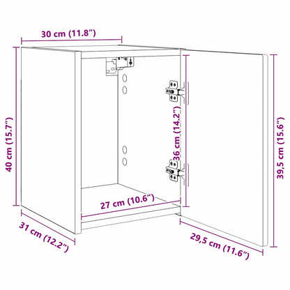 TV Wall Cabinet White 30 x 31 x 40 cm Engineered Wood