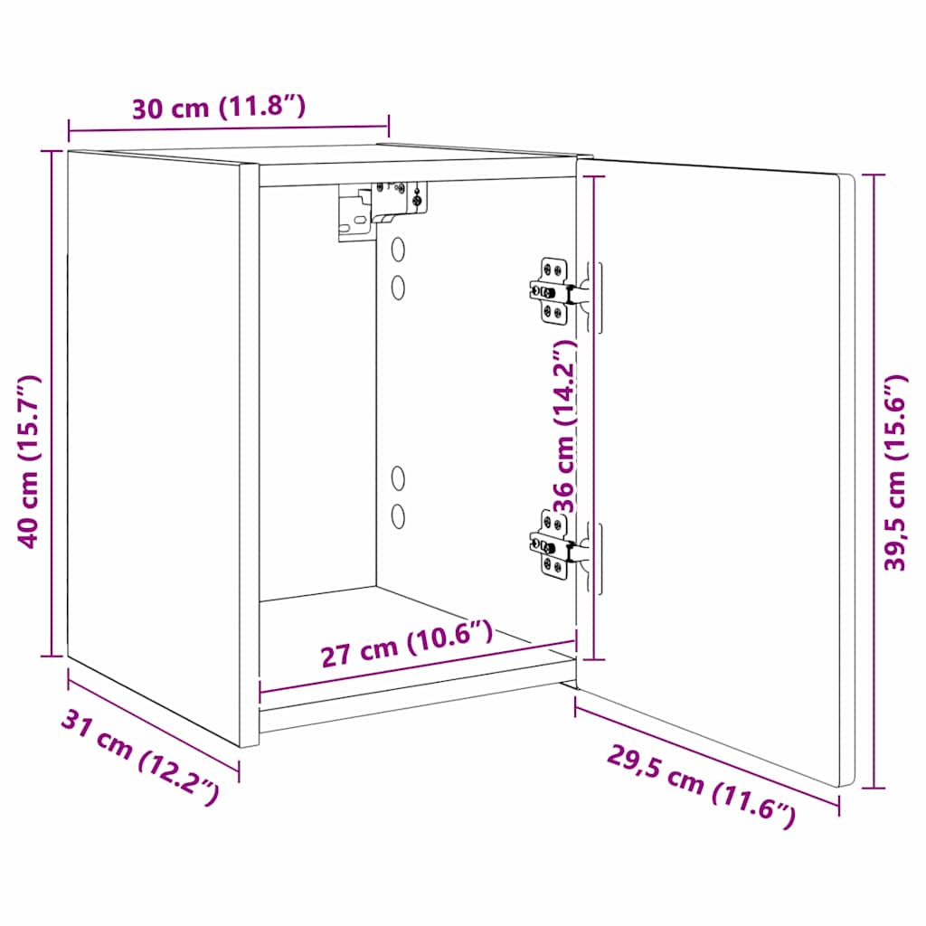TV Wall Cabinet Concerte 30 x 31 x 40 cm Engineered Wood