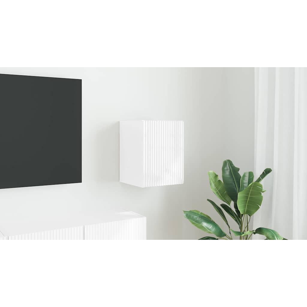 TV Wall Cabinet Gloss White 30 x 31 x 40 cm Engineered Wood