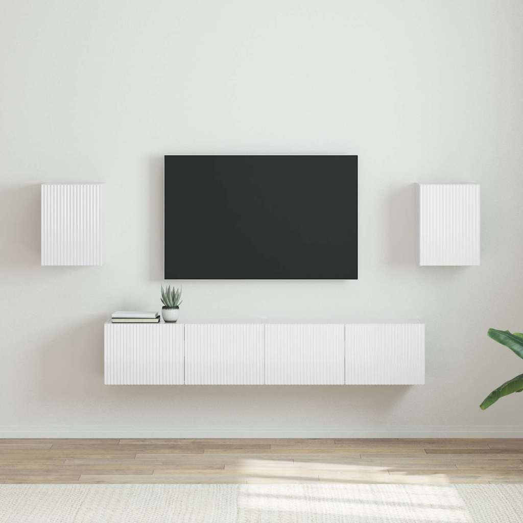 TV Wall Cabinet Wall-mounted 2 pcs Gloss White 30 x 31 x 40 cm