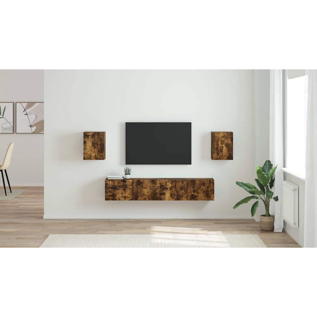 TV Wall Cabinet Wall-mounted 2 pcs Smoked Oak 30 x 31 x 40 cm