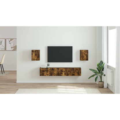 TV Wall Cabinet Wall-mounted 2 pcs Smoked Oak 30 x 31 x 40 cm