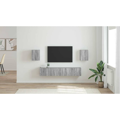 TV Wall Cabinet Wall-mounted 2 pcs Grey Sonoma 30 x 31 x 40 cm